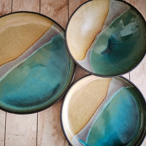 Ceramic Serving Dish Set, Modern Ceramic Dinnerware Set, Beige and ...