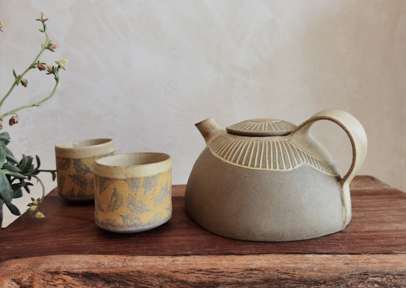 Ceramic Teapot Set, Handmade pottery, Teapot Set For Tea lovers, Unique Teapot Set image 1