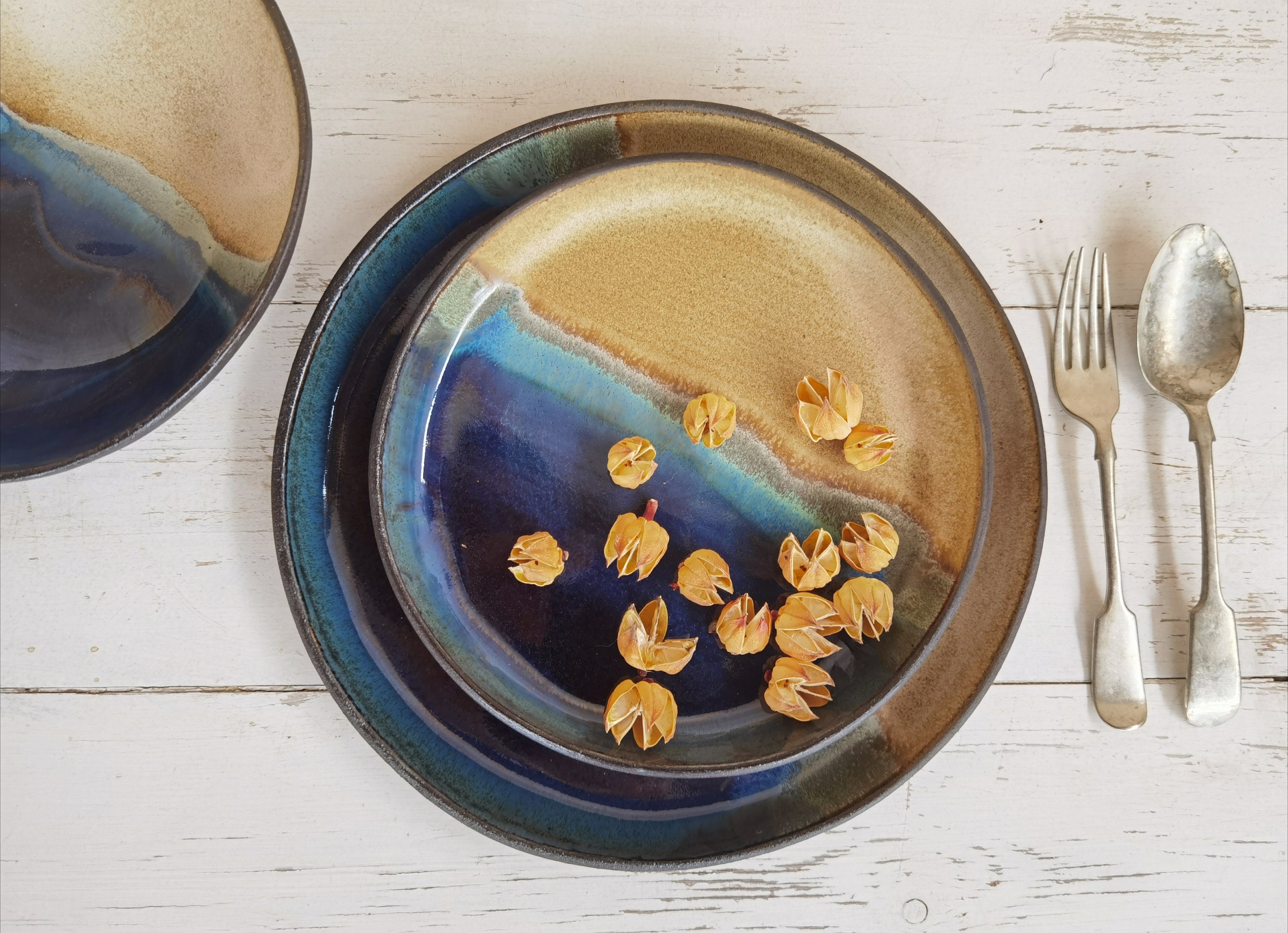 Ceramic Serving Dish Set Modern Ceramic Dinnerware Set Beige Etsy