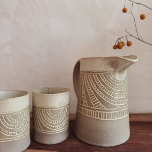 Ceramic pitcher, Ceramic Drinkware, Handmade pottery pitcher, Water Pitcher, Stoneware Pitcher, Gift Idea image 3