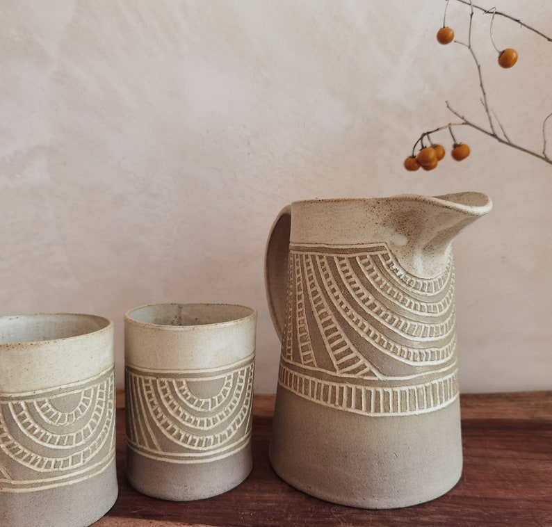 Ceramic pitcher, Ceramic Drinkware, Handmade pottery pitcher, Water Pitcher, Stoneware Pitcher, Gift Idea image 3