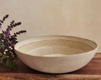 Large Wide and deep Ceramic Bowl, Ceramic serving bowl, Decorative bowls, Large Serving dish