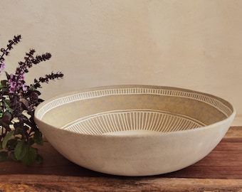 Large Wide and deep Ceramic Bowl, Ceramic serving bowl, Decorative bowls, Large Serving dish