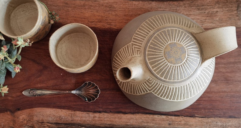 Ceramic Teapot Set, Handmade pottery, Teapot Set For Tea lovers, Unique Teapot Set image 3