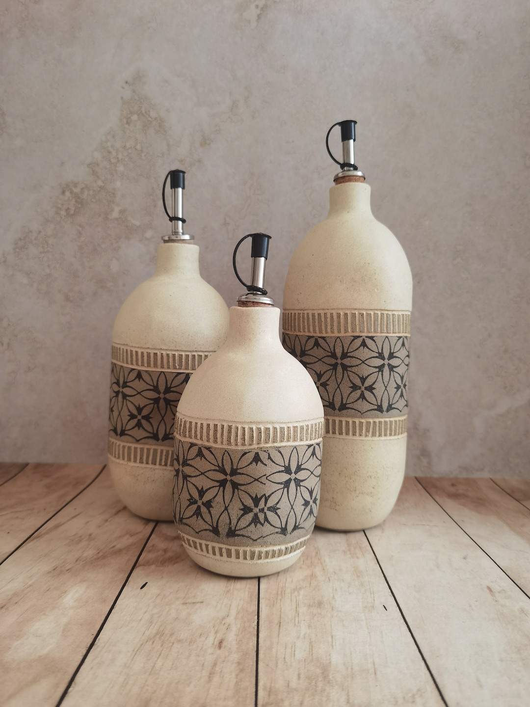 Ceramic oil bottle, Handmade pottery, Rustic oil bottle, olive oil bottle, housewarming gift, wedding gift