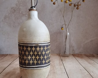 Ceramic oil bottle, Handmade pottery, Rustic oil bottle, olive oil bottle, housewarming gift, wedding gift