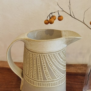 Ceramic pitcher, Ceramic Drinkware, Handmade pottery pitcher, Water Pitcher, Stoneware Pitcher, Gift Idea image 5