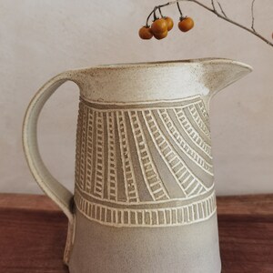 Ceramic pitcher, Ceramic Drinkware, Handmade pottery pitcher, Water Pitcher, Stoneware Pitcher, Gift Idea image 2
