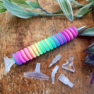 Diamond Painting Pen • Twisted Neon Rainbow Spiral • Polymer clay • Handmade Unique modern Ergonomic