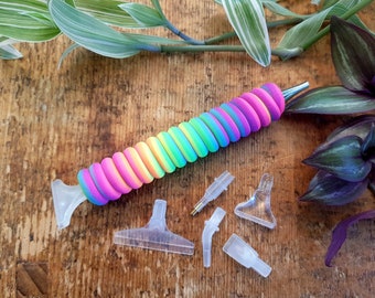 Diamond Painting Pen • Twisted Neon Rainbow Spiral • Polymer clay • Handmade Unique modern Ergonomic