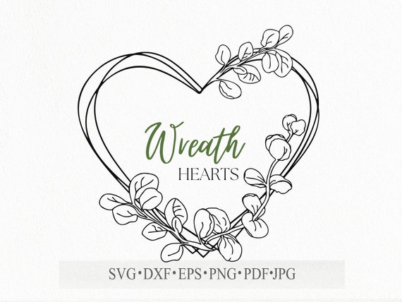 Eucalyptus Heart Frame Svg Cut File Floral Wreath Frame Png 300