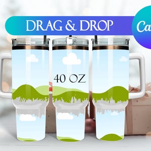 40oz Tumbler Wrap Template, 40oz Quencher Tumbler Sublimation Template, Drag & Drop, Digital Only, SVG Template, Canva Tumbler template