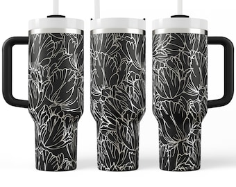 春の花 SVG 40 オンス タンブラーラップ、40 オンス レーザー彫刻 SVG、レーザー彫刻 SVG ファイル、クエンチャー タンブラー デザインラップ、インスタントデジタルのみ