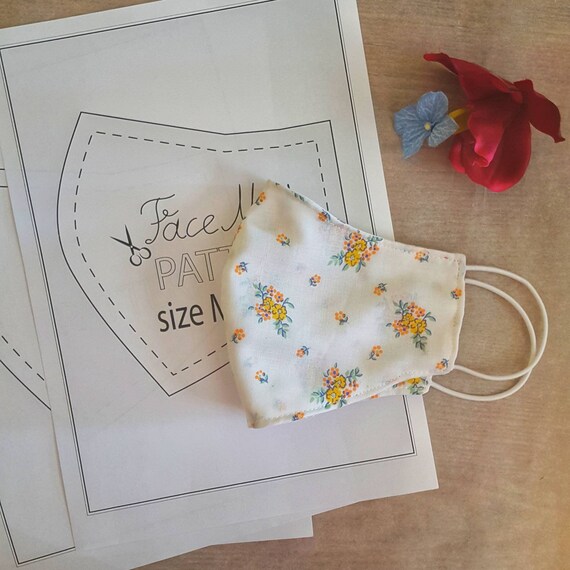 Download Face Mask Pattern Pdf File Sizes S M L Covid 2020 3d Face Etsy
