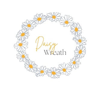 Daisy krans svg-bestand voor snijbloem boarder twee kleuren, png 300 dpi voor bruiloft of uitnodigingskaart