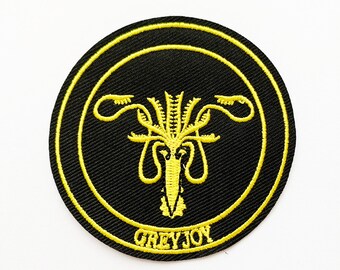 House Greyjoy Game of Thrones symbol Embroidered Iron-On Sew-On patch House Greyjoy Game of Thrones symbol Embroidered Iron-On Sew-On patch