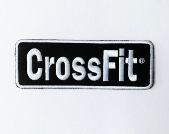 CrossFit Large Embroidered Iron On Patch / Sew On Applique - Black