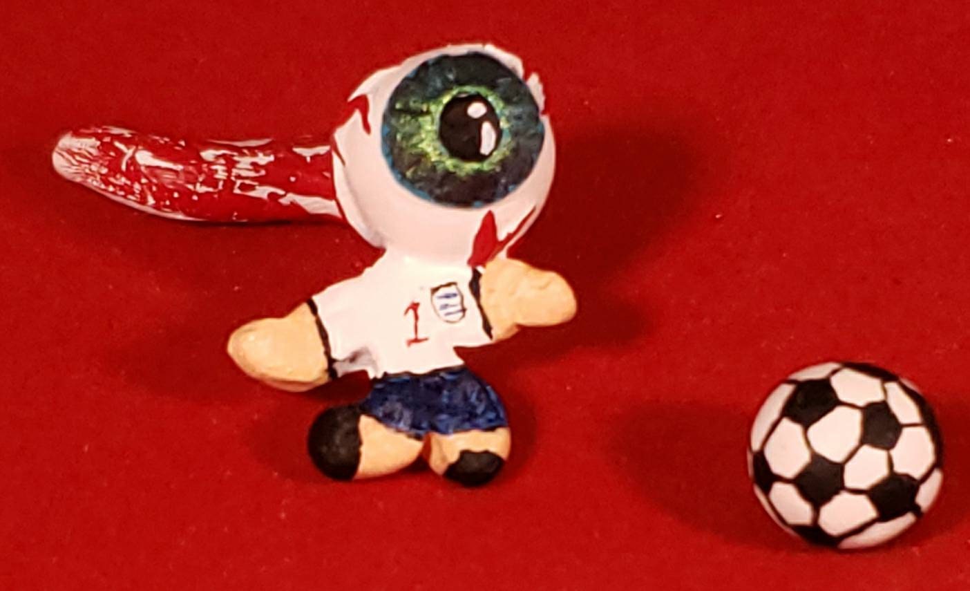 Mini Handmade Art Toy eyeball Paul With a Football Etsy