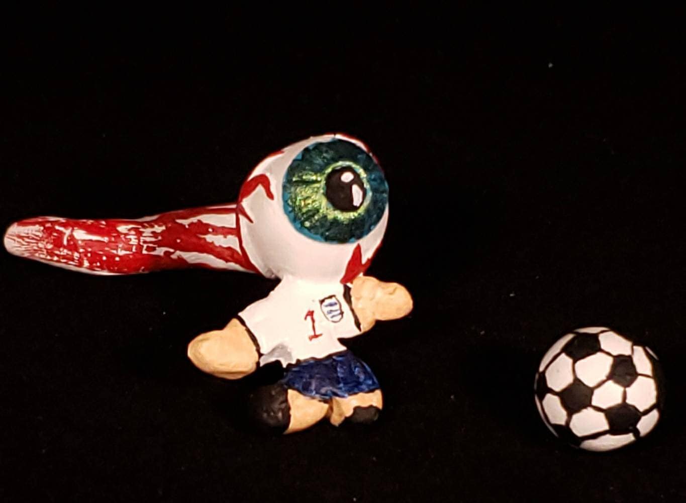 Mini Handmade Art Toy eyeball Paul With a Football Etsy