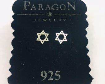 Sterling Silver Star of David Earrings: Dainty Jewish Star Charm