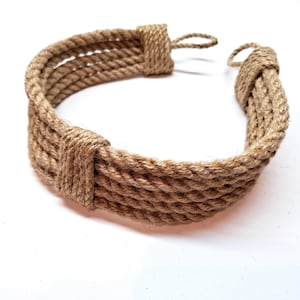 Rustic Tie Curtains..Wide belt made of five jute ropes..Nautical Natural Jute Rope..Curtain Tie Back