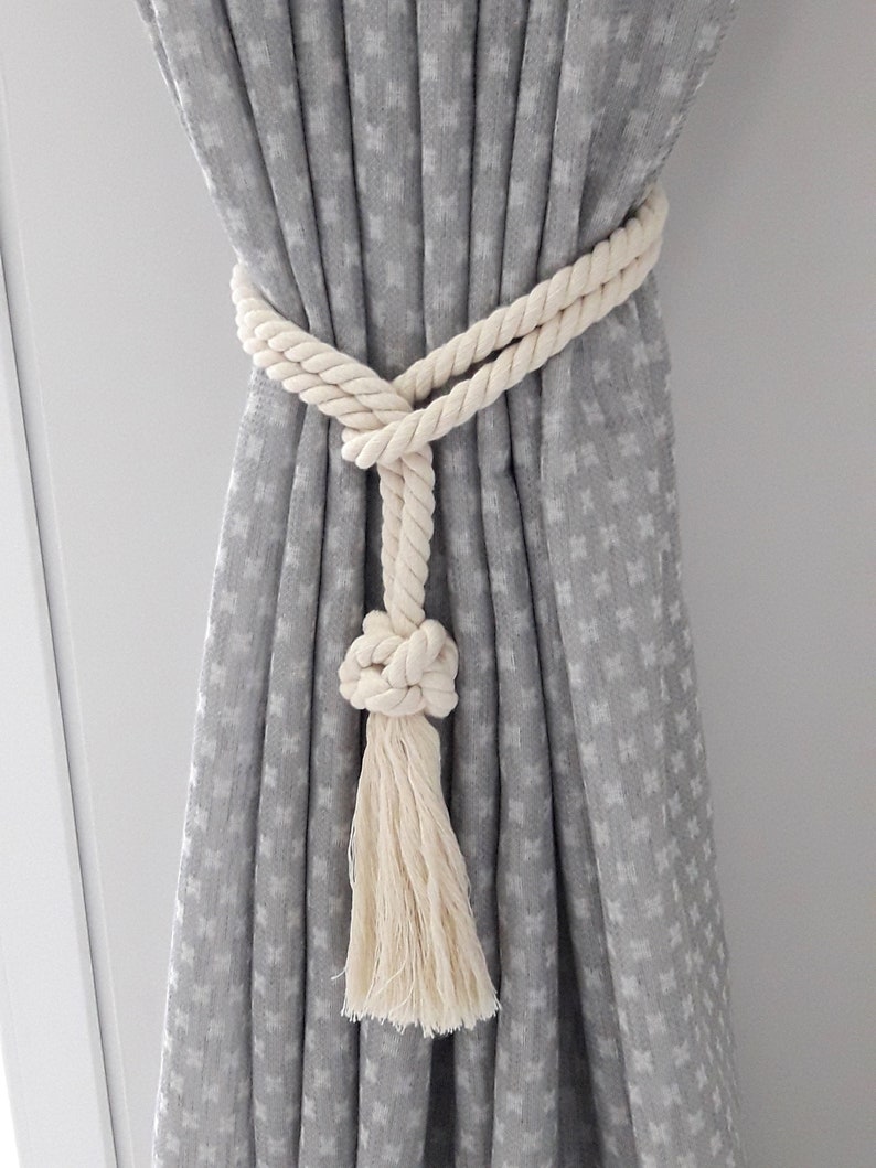 Rustic Tie Curtains..Friendship and Love Knot..Nautical Etsy
