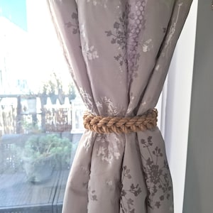 Jute Curtain Tiebacks with Velcro Tape – Eco-Friendly, Adjustable, and Easy to Use