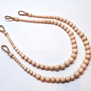 Wooden Bead Curtain Tiebacks (Set of 2): Natural Home Decor
