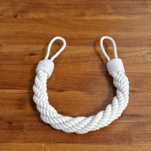 Weißes Baumwollseil Vorhanghalter. Maritime Dekoration. Dickes Bindeband. Shabby Chic Wohnkultur. Vorhanghalter