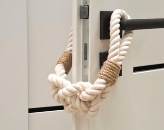 White Cotton Rope Door Stopper: Decorative Knot Design