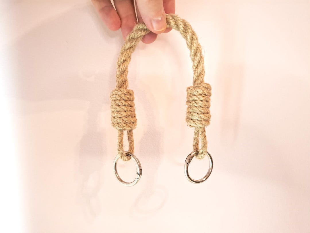Jute Rope Bag Handles With Metal Carabiners - Stylish and Durable ...