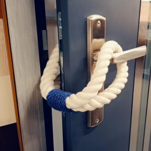 Cotton Rope Door Stopper: Navy Blue Accent, Door Protection