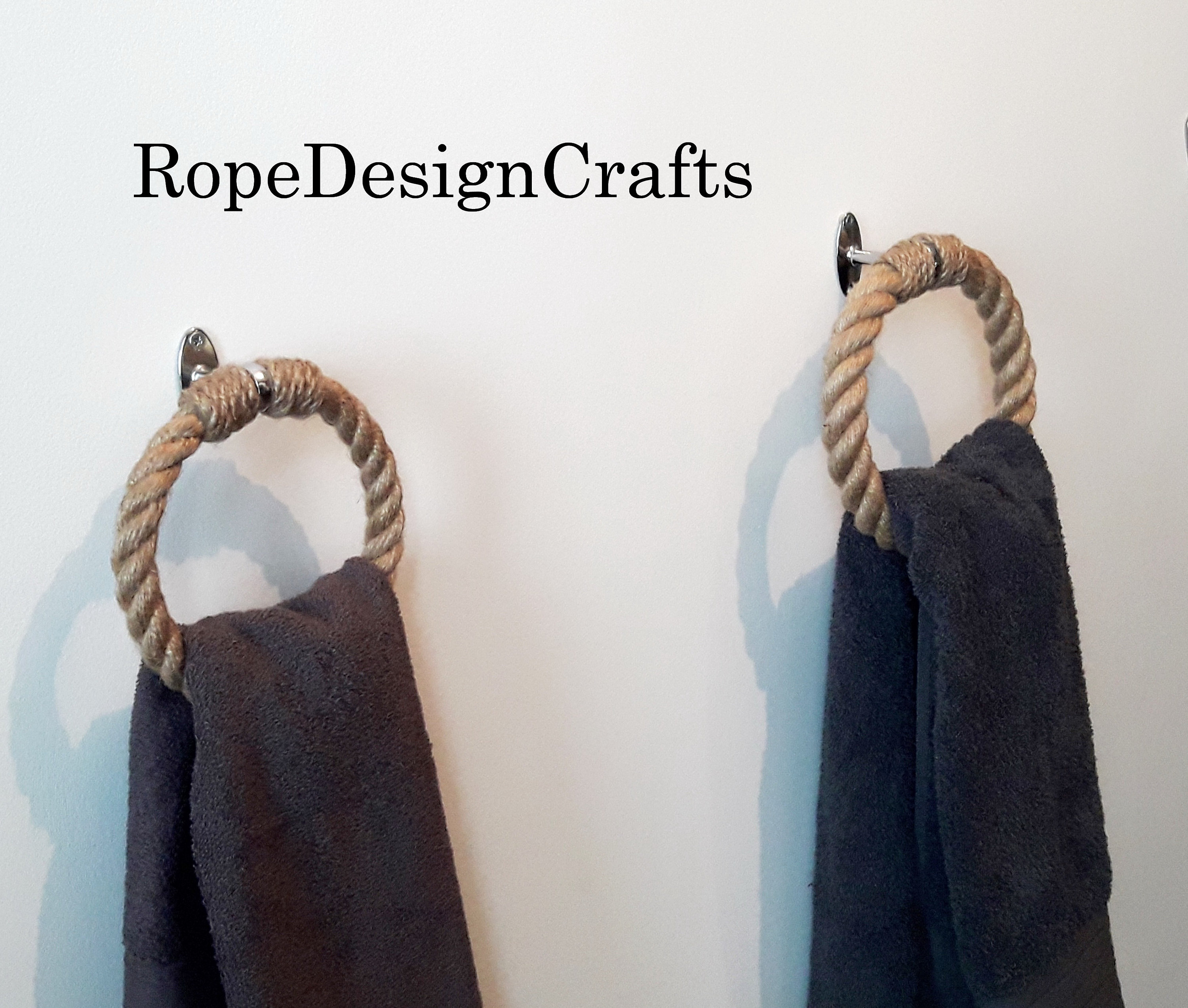 Set of 2 Round Towel Holders. Circle Towel Holders. Decor for Etsy