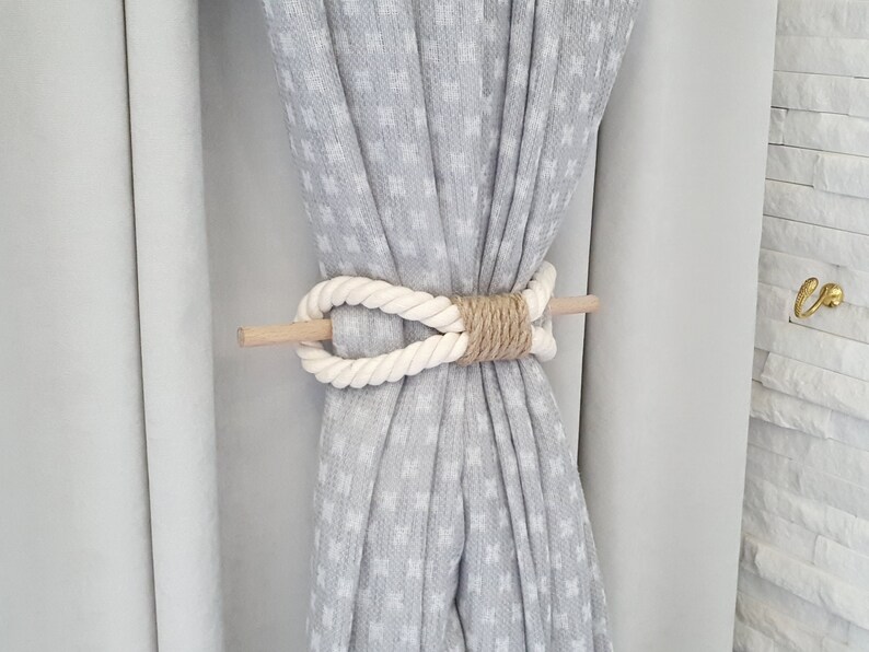 Curtain Tie Backs. White Cotton Rope. Jute Rope. Window - Etsy