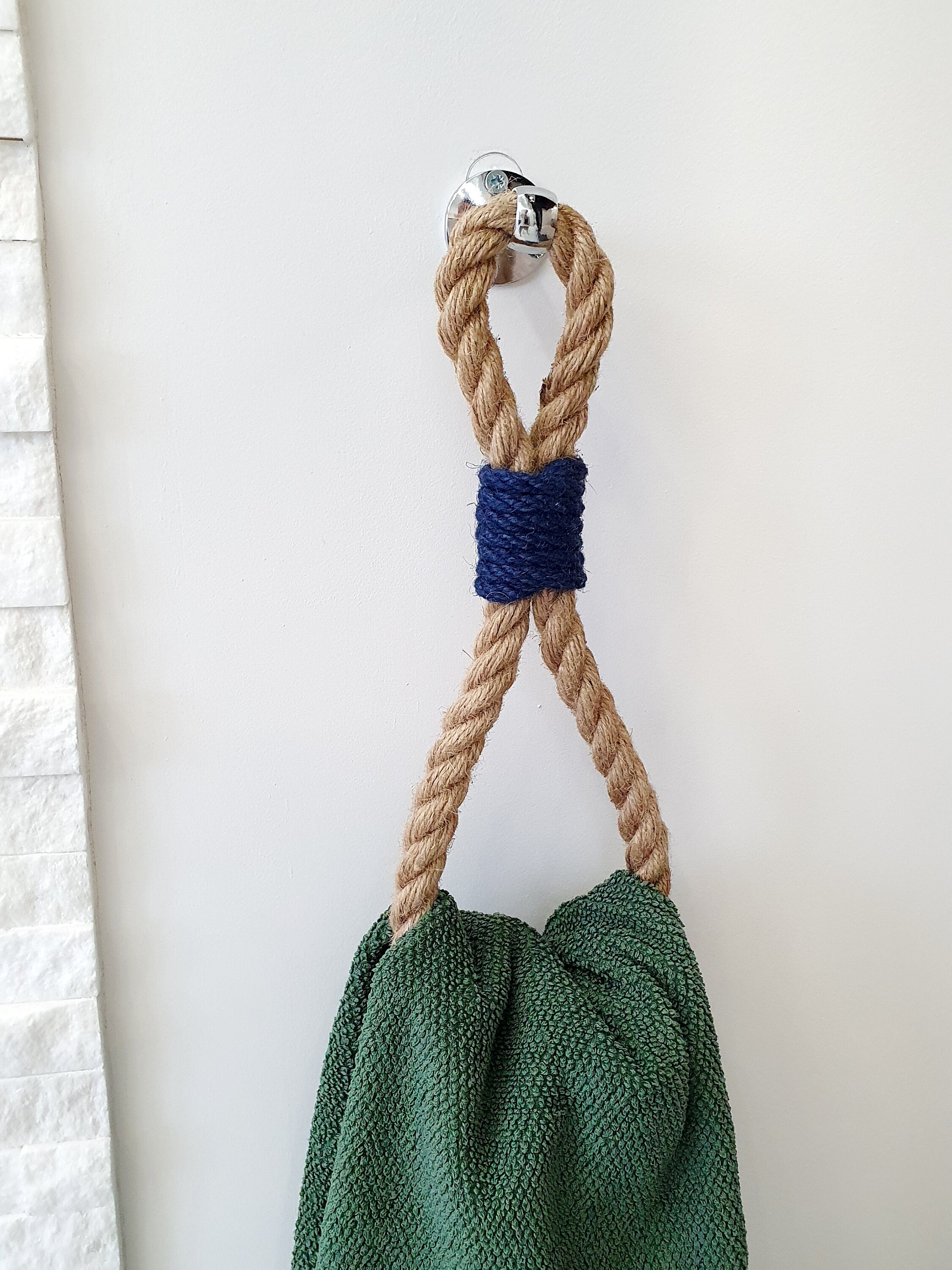 Soporte de toallas de yute. Decoración para baño o cocina. | Etsy