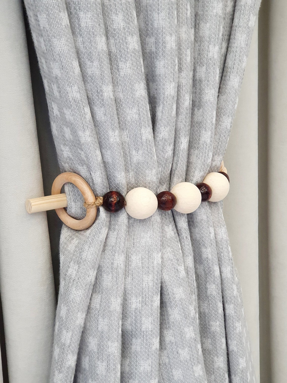 Curtain TieBacks. Round Wooden Beads. Brown Beads & Unpainted Etsy