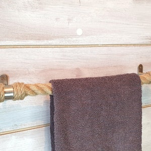 Storage Towels..Bath Towel Holder..Jute Rope..Nautical Decor Bathroom..Shabby Chic..Towel rack