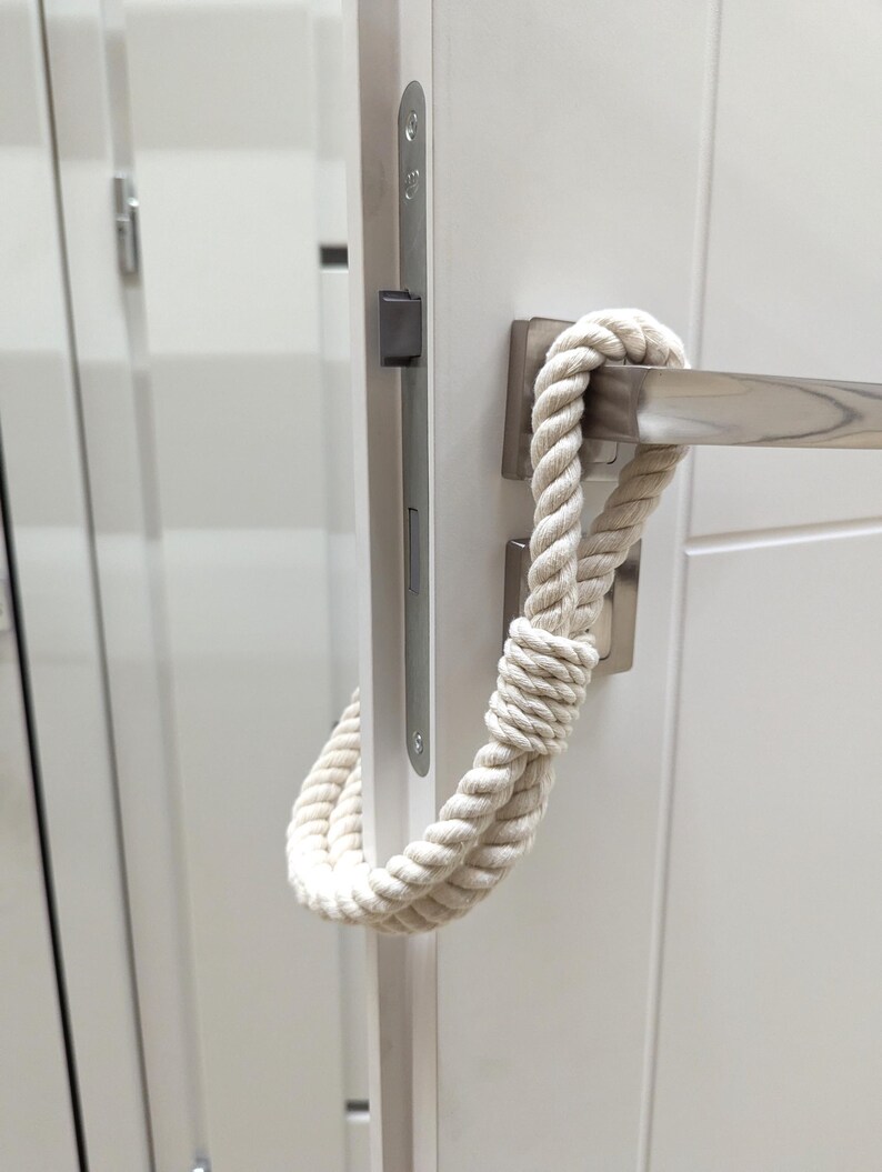 Door Stopper. Made of White Cotton Rope. Door Protection. - Etsy