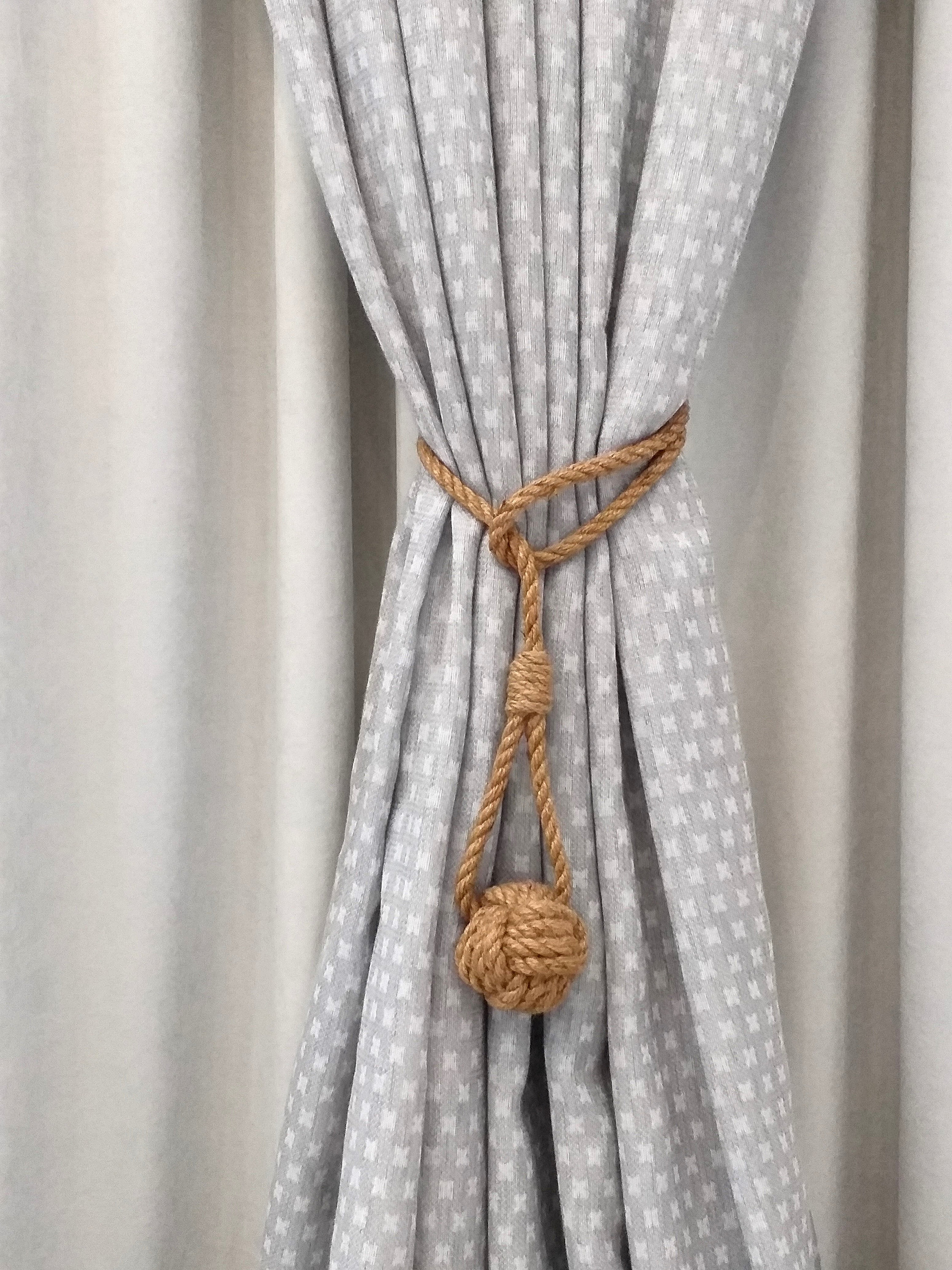 Nautical Monkey Fist Curtain Tie Back (each) Made in the USA by