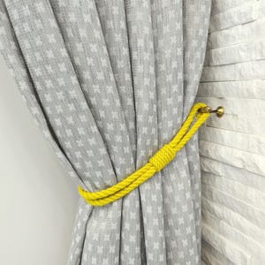 Yellow Jute Rope Curtain Tieback - Window Decoration & Home Decor. Curtain Accessories