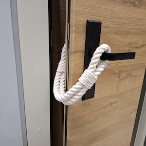 White Cotton Rope Door Stop: Minimalist Nautical Decor