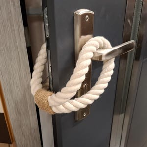 Handmade Cotton Rope Door Stopper: Beige Jute Accent, Modern Style