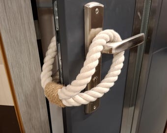 Handmade Cotton Rope Door Stopper: Beige Jute Accent, Modern Style