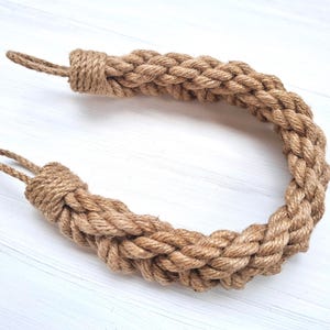 Handmade Jute Curtain Tiebacks – 4-Strand Rope Knot. Curtain Accessories