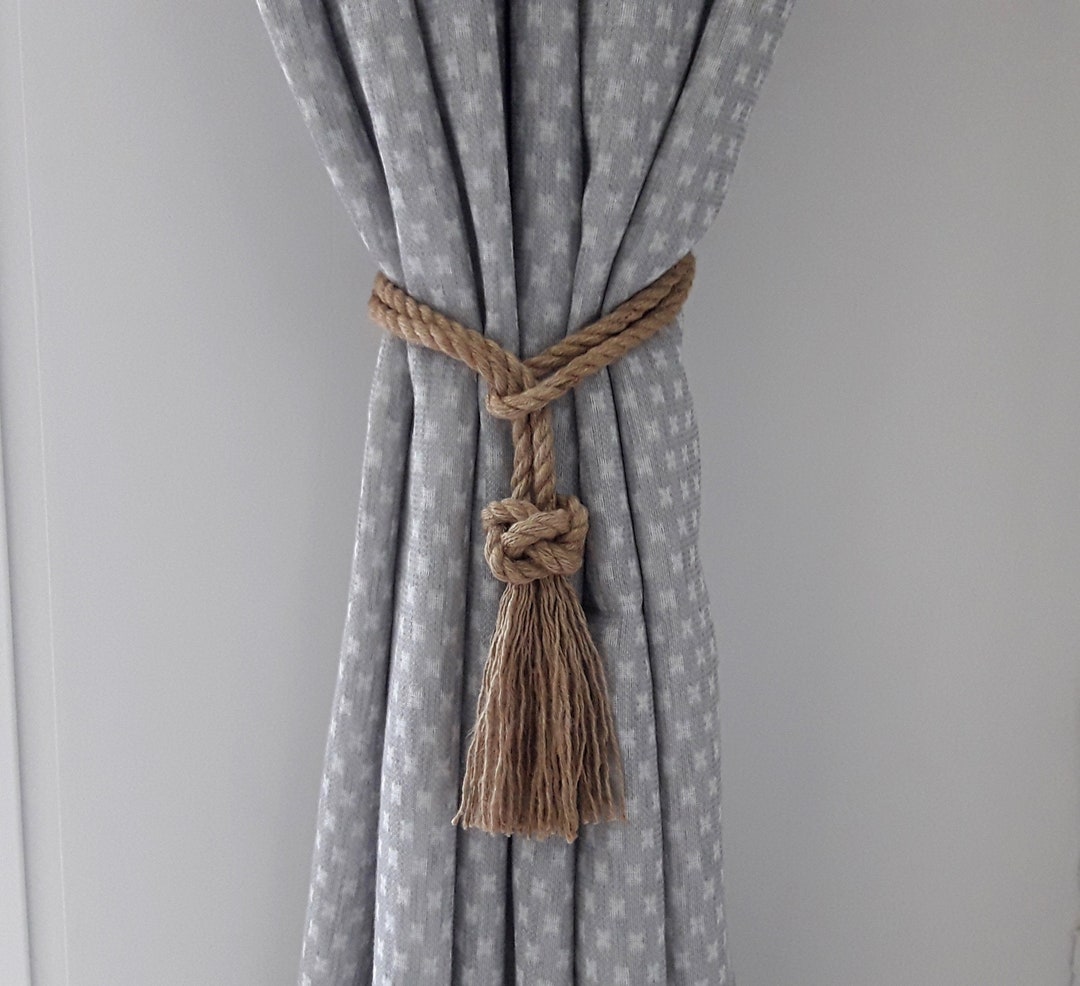 Embrasses De Rideaux Fleurs En Coton/lin - Lot De 2, Sans Perçage - Style Bohème Pour Salon Et Chambre (beige) - 11