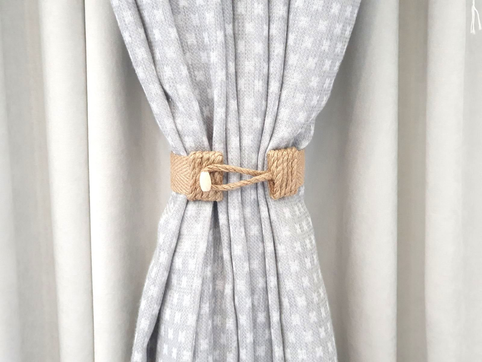 Curtain Tie back. Jute Tie Curtain. Beige Jute Ribbon. Etsy