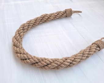 Alzapaños de cortina de cuerda de yute gruesa: decoración rústica natural retorcida