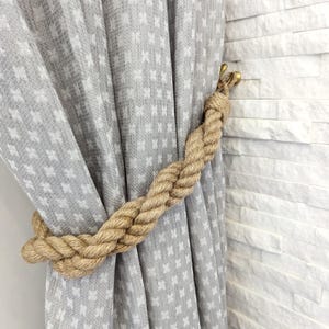 Natural Jute Curtain Tieback, Handmade Rope Drapery Tieback, Boho Chic Home Decor