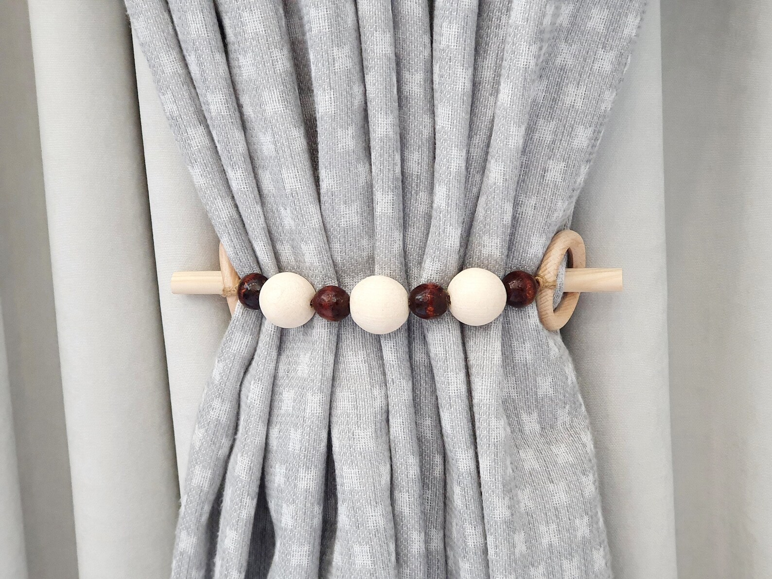Curtain TieBacks. Round Wooden Beads. Brown Beads & Unpainted Etsy