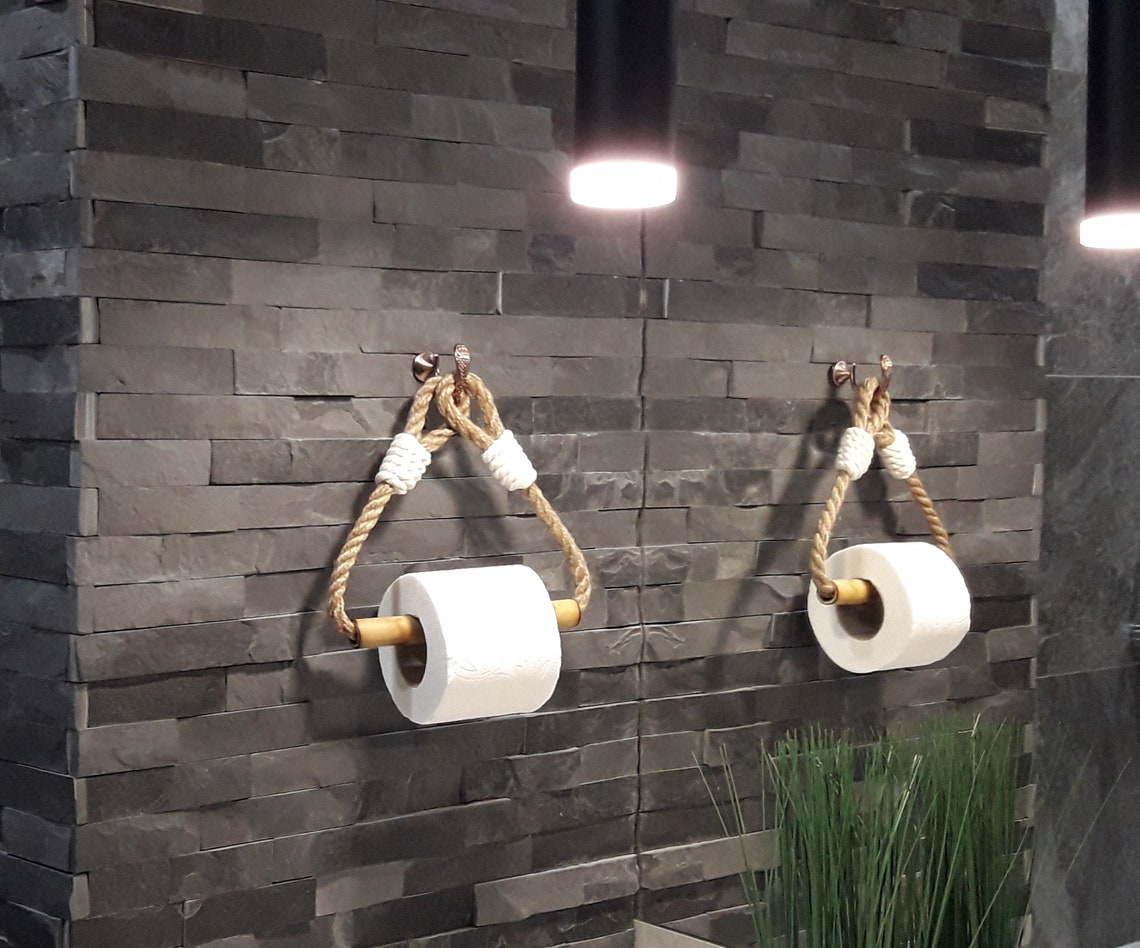 Toilet Paper Holder..Jute Rope..Nautical Decor..for Etsy
